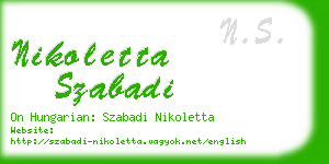 nikoletta szabadi business card